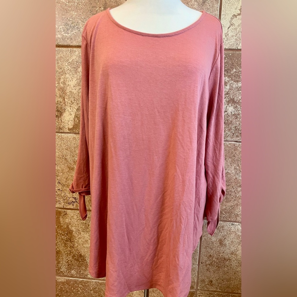 Zenana Premium 3/4 Open Sleeve Rose Top Size 3X NWT